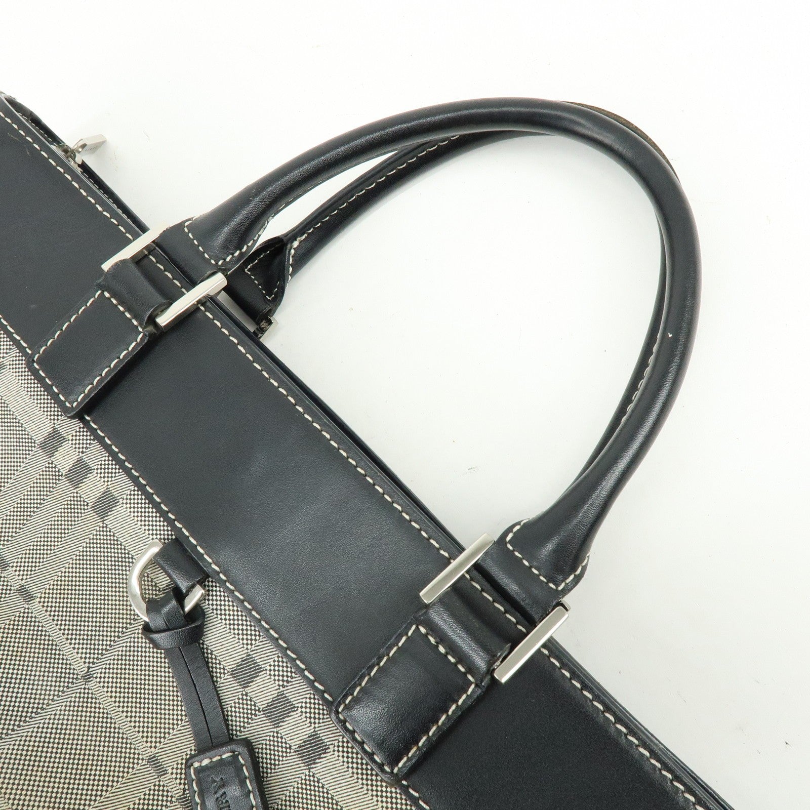 Burberry Hand Bag Tote Bag - Black, Canvas Leather