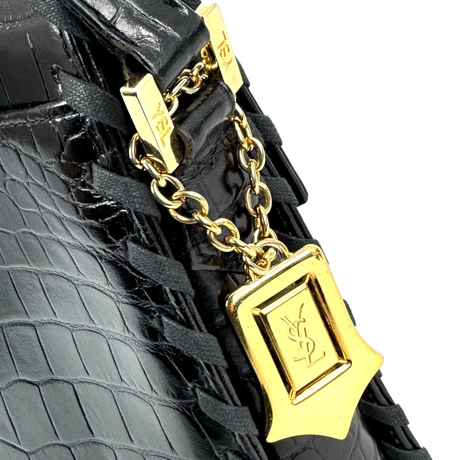 Saint Laurent YSL Shoulder Bag - Black, Leather 