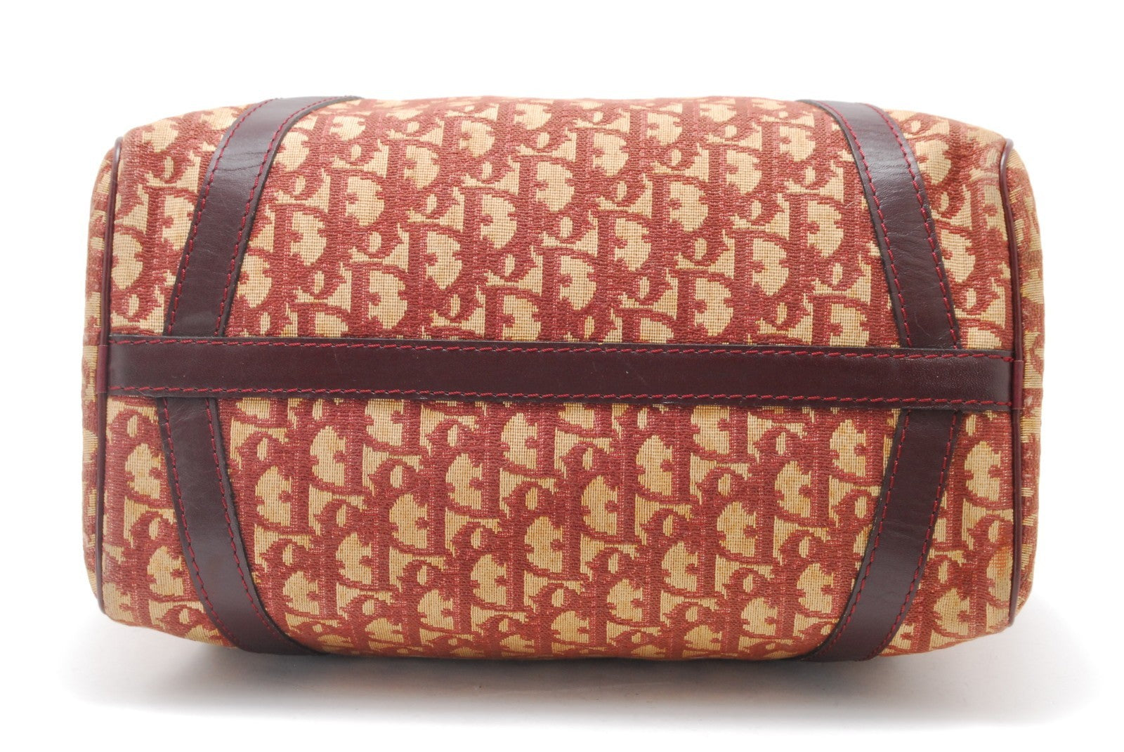Christian Dior Trotter Boston Handbag - Red Bordeaux, Canvas