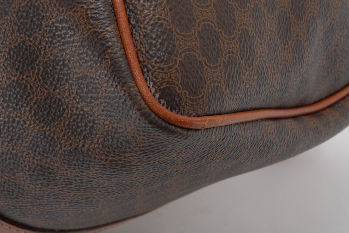 Celine Macadam Boston Handbag - Brown, PVC Leather