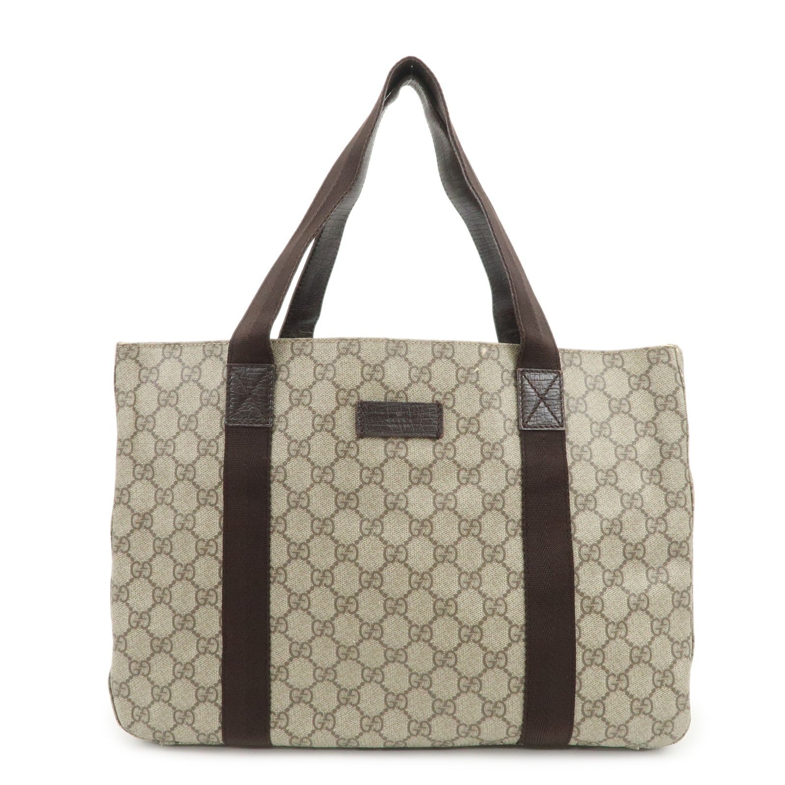 Gucci Tote Bag - Brown, GG Supreme Canvas Leather