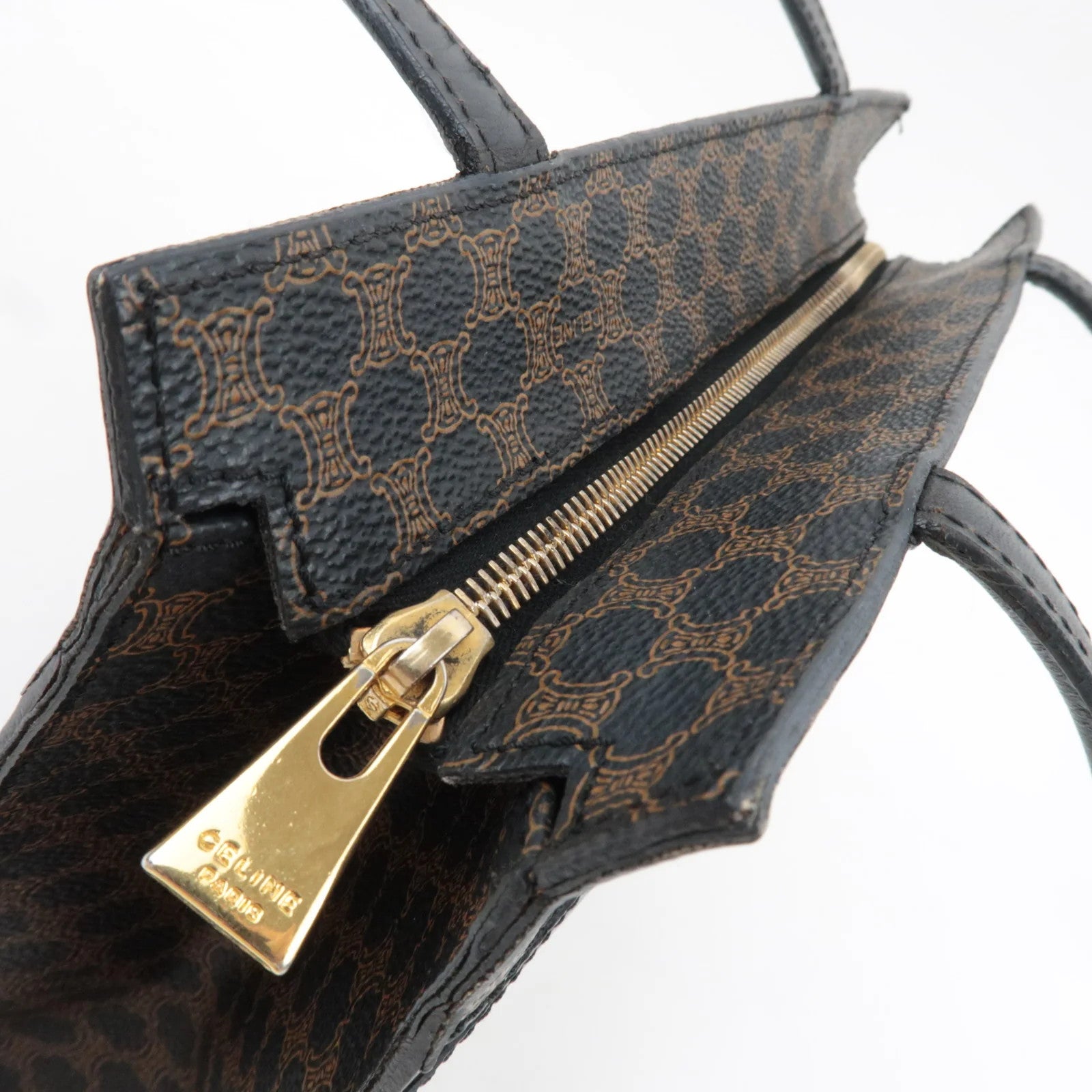 Celine Macadam Tote Bag - Black Brown, PVC Leather