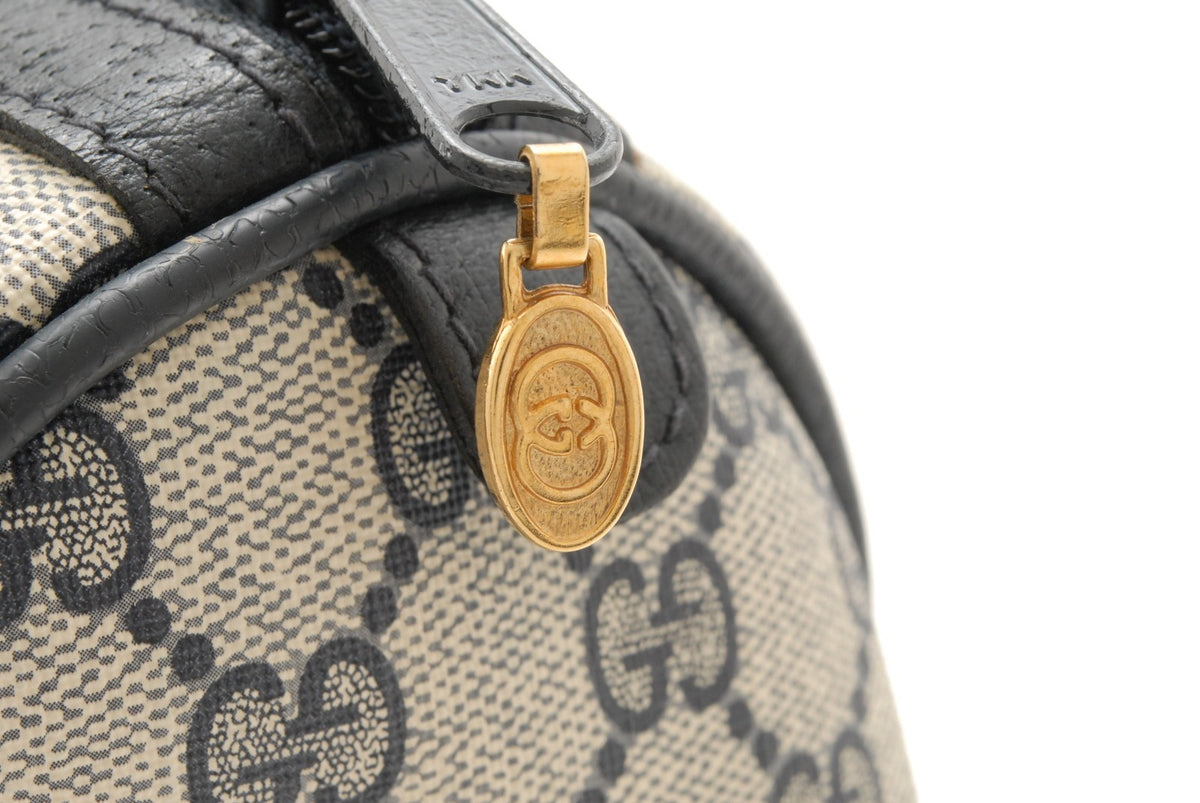 Gucci Vintage GG Supreme Sherry Line Web PVC Boston Hand Bag - Brown, PVC