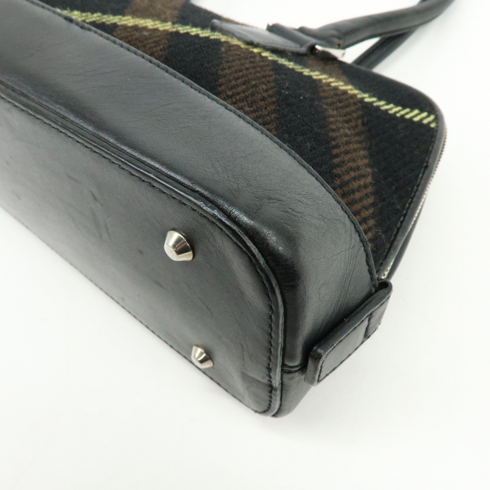 Burberry Shoulder Hand Bag - Black Brown, Canvas Leather