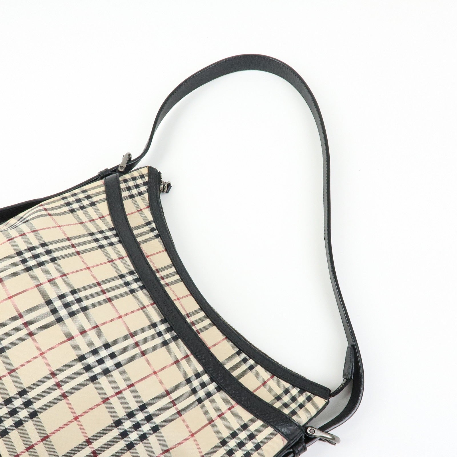 Burberry Nova Plaid Shoulder Bag - Beige, Canvas Leather