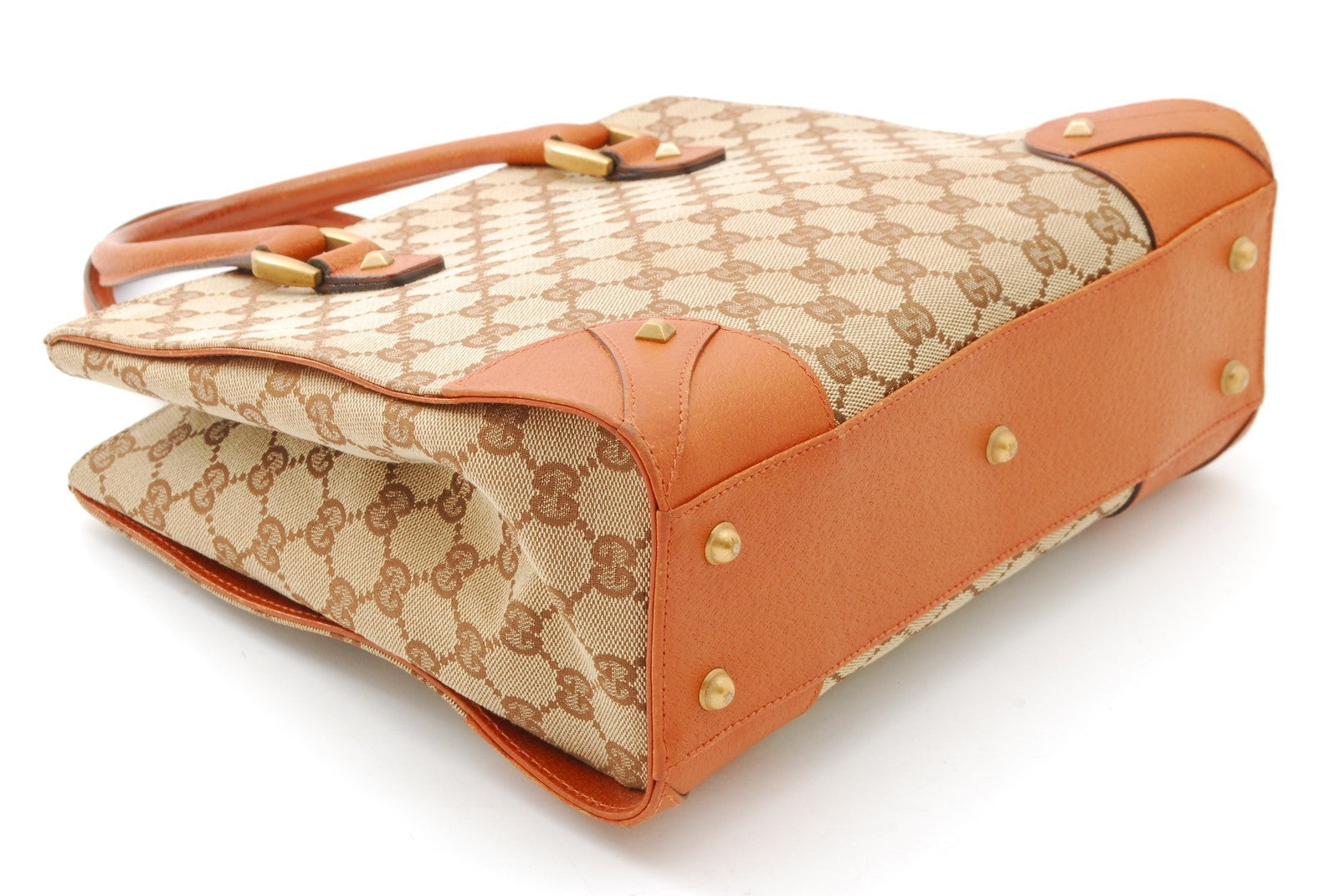 Gucci Vintage GG Tote Bag - Orange Brown, Canvas Leather