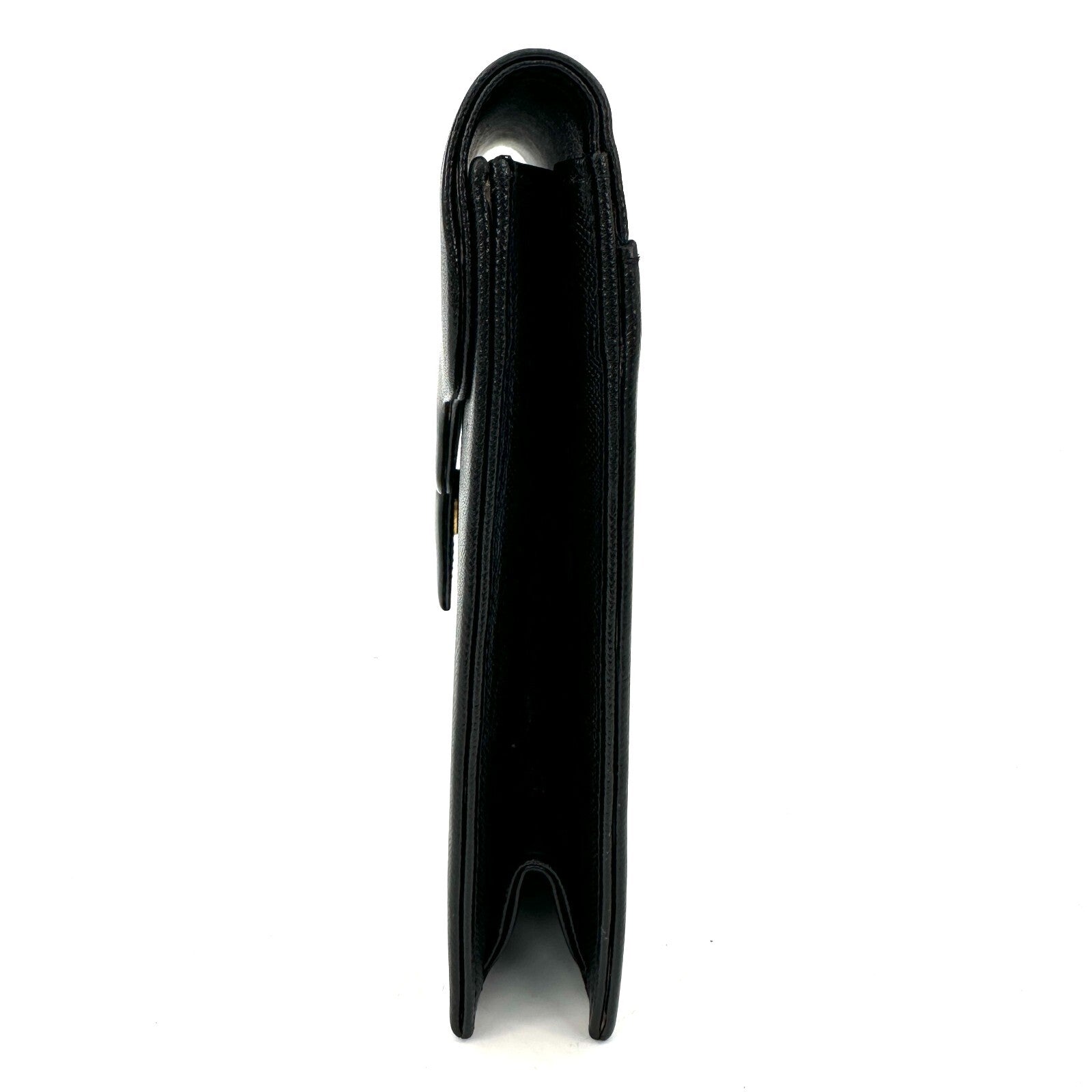 Saint Laurent Yves Clutch Hand Bag - Black, Leather
