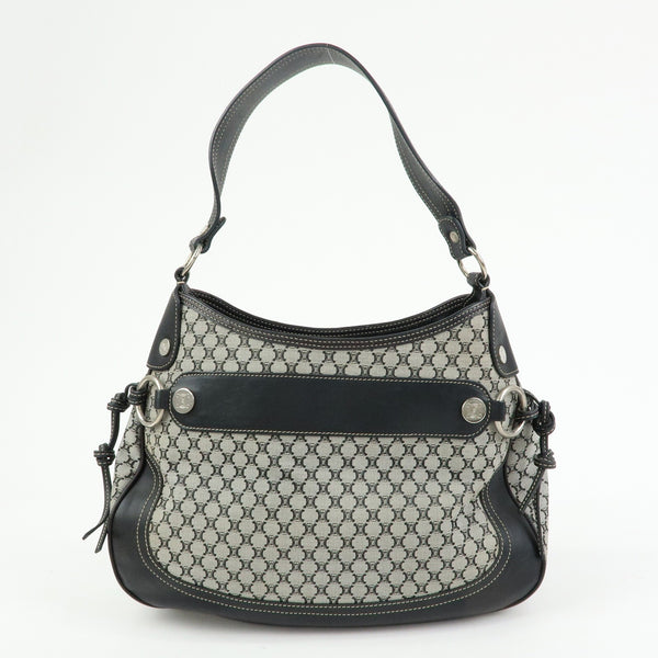 Celine Macadam Shoulder Bag - Black, Canvas, Leather