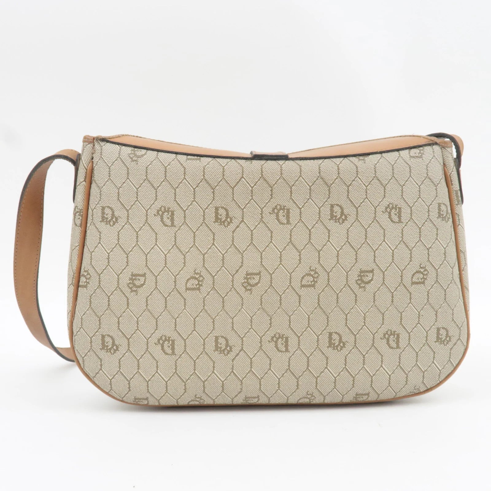 Christian Dior Honeycomb Shoulder Bag - Beige Brown, PVC Leather