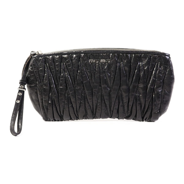 Miu Miu SHW ​​Pouch - Black, Calfskin Leather 