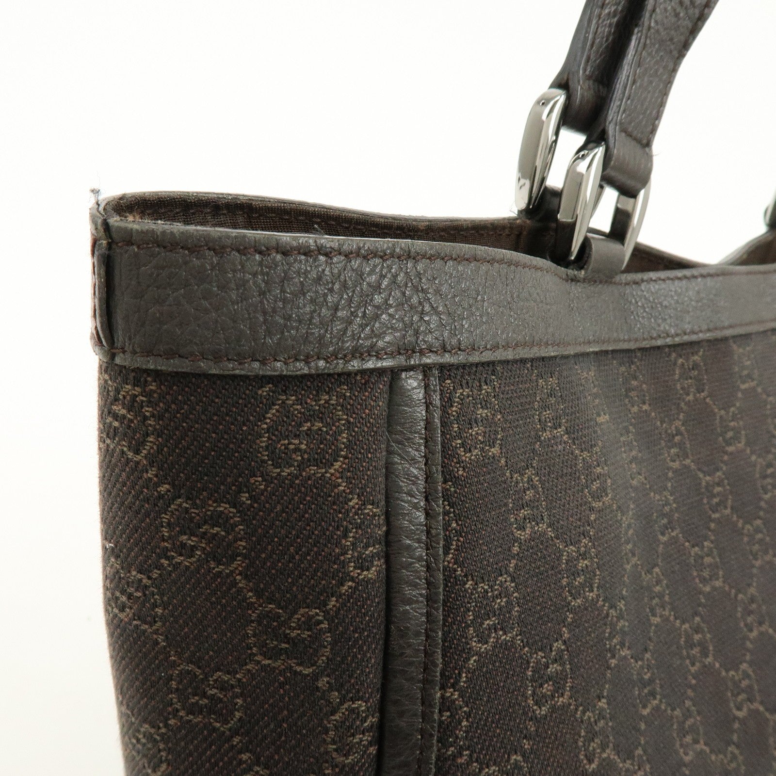 Gucci Abbey Tote Bag - Brown, GG Canvas, Leather