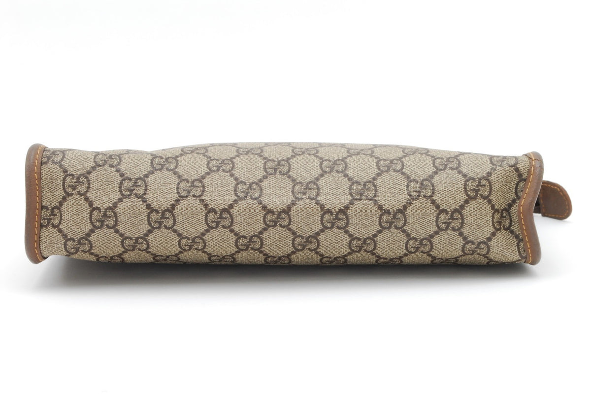 Gucci GG Supreme Monogram Clutch - Brown, PVC Leather
