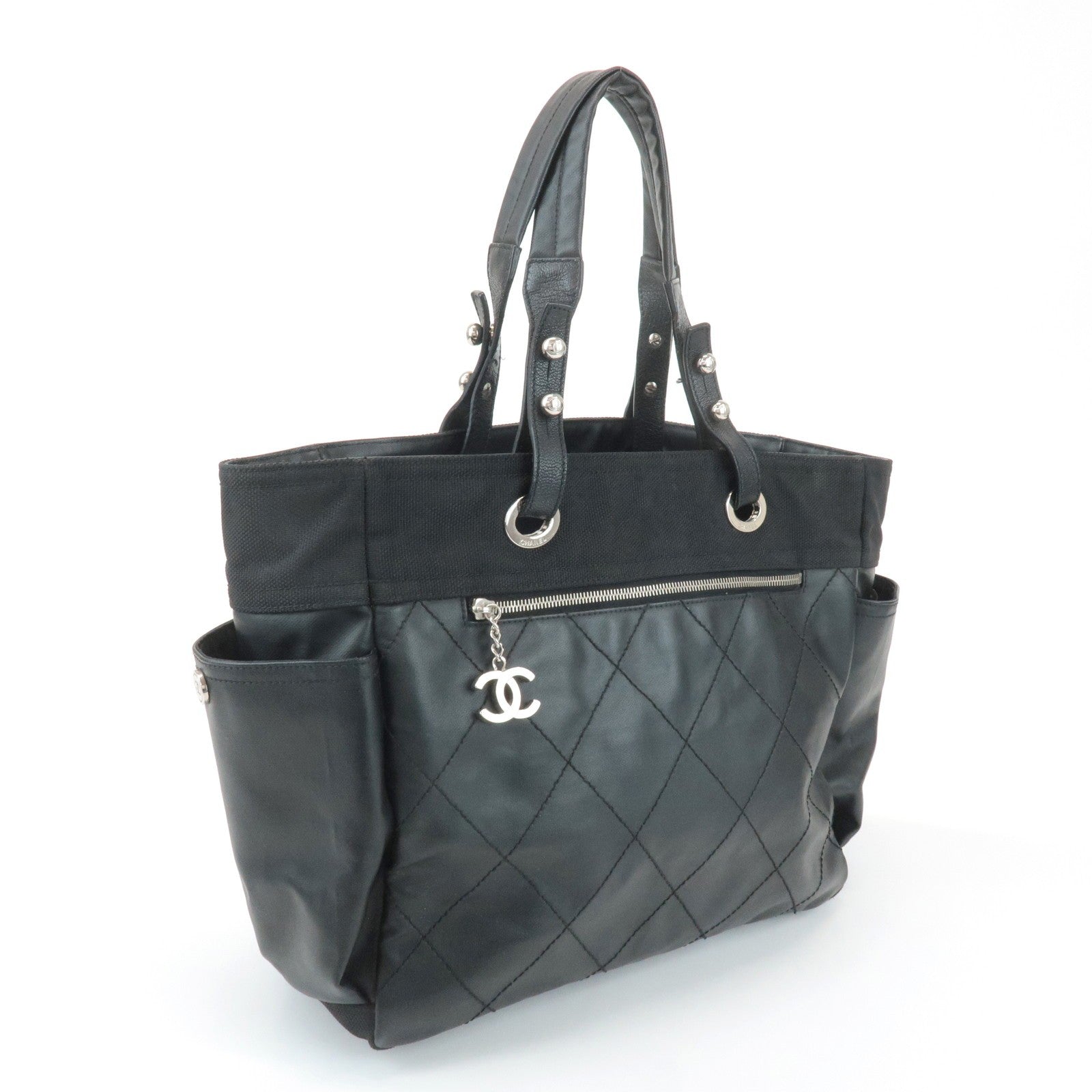 Chanel Paris Biarritz GM Handbag - Black, Canvas