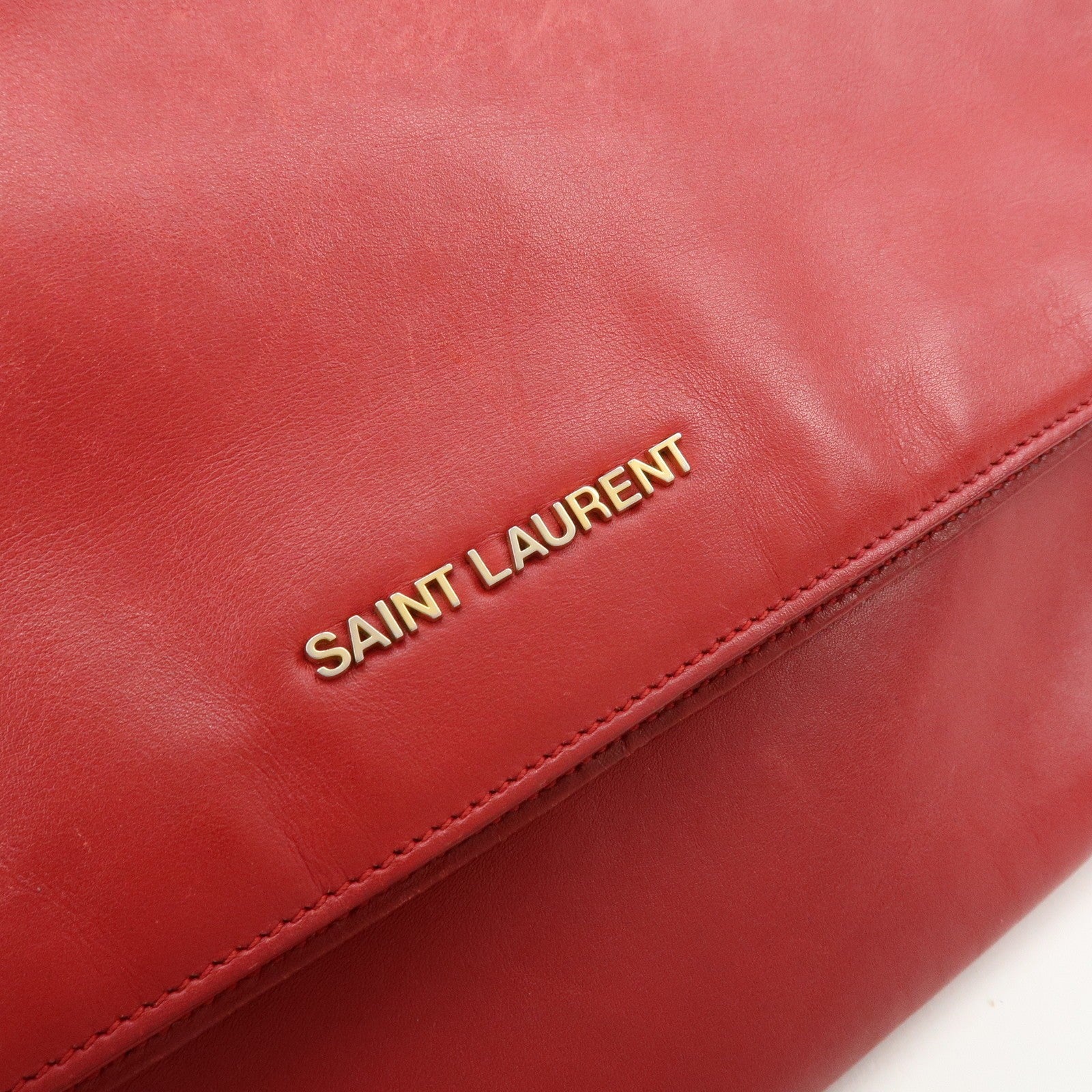 Saint Laurent Paris Clutch Bag - Red, Leather