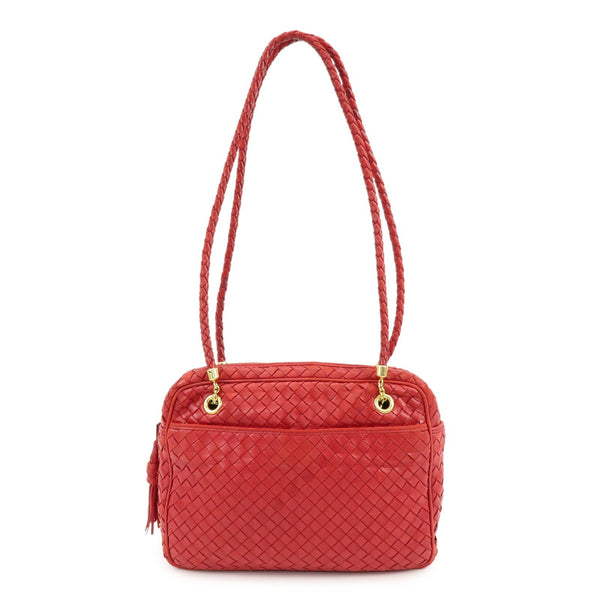 Bottega Veneta Intrecciato Shoulder Bag - Red, Leather