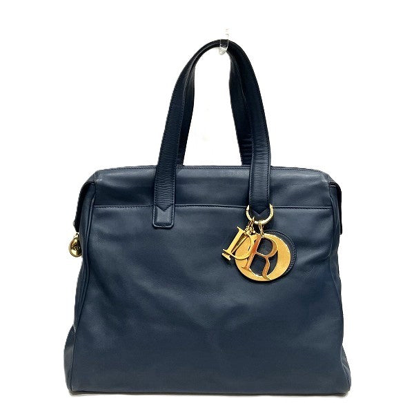 Dior Logo Charm Handbag - Navy, Leather