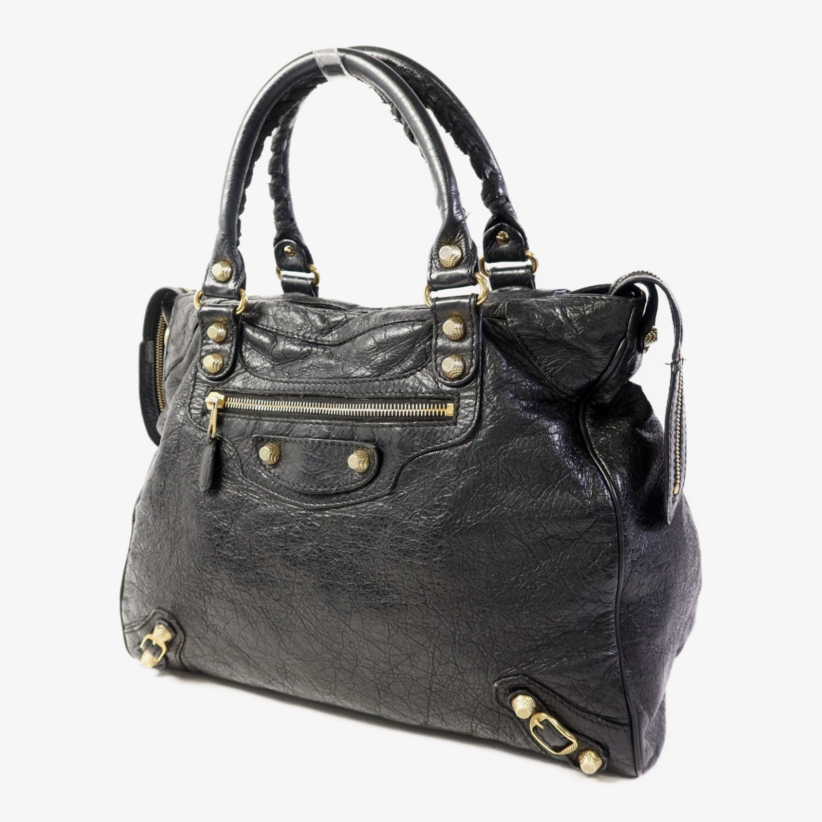 Balenciaga GHW Giant Velo 2 Way Shoulder Bag - Black, Calfskin Leather 