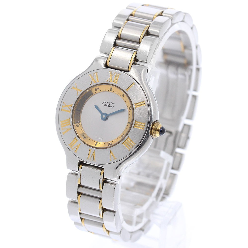 CARTIER Must21 Vantian SM Wristwatch - Silver / Gold, Stainless Steel/Gold Plated