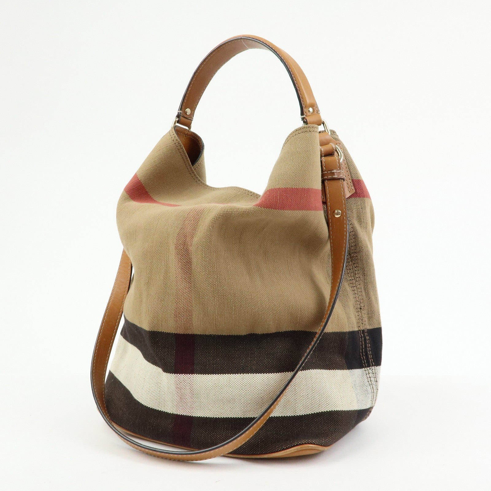 Burberry 2way Bag Shoulder Bag - Beige, Canvas and Leather