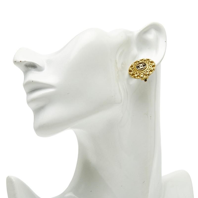 Chanel Vintage Coco Mark Earrings - Gold, Plated