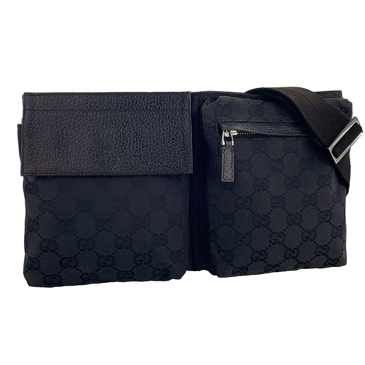 Gucci GG Waist Bag - Black, Canvas Fabric