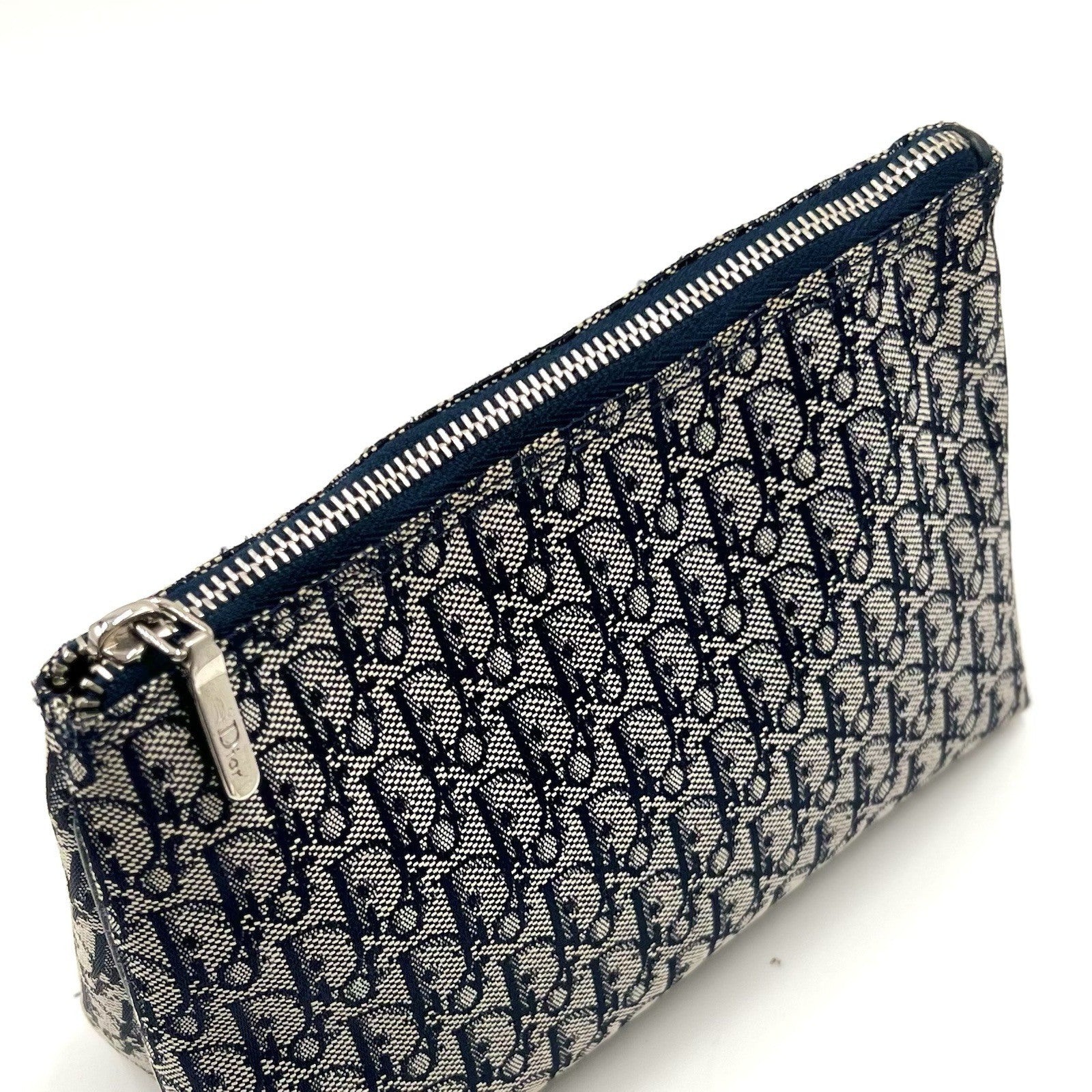 Christian Dior Trotter Mini Pouch Clutch Bag - Navy, Canvas