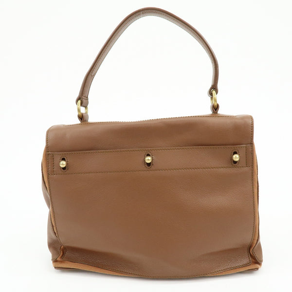Saint Laurent Hand Bag - Brown, Leather and Canvas