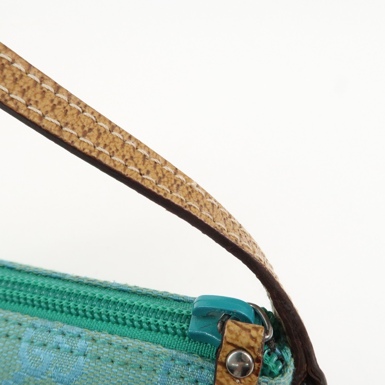 Gucci Boat Hand Bag - Light Blue, GG Canvas, Leather