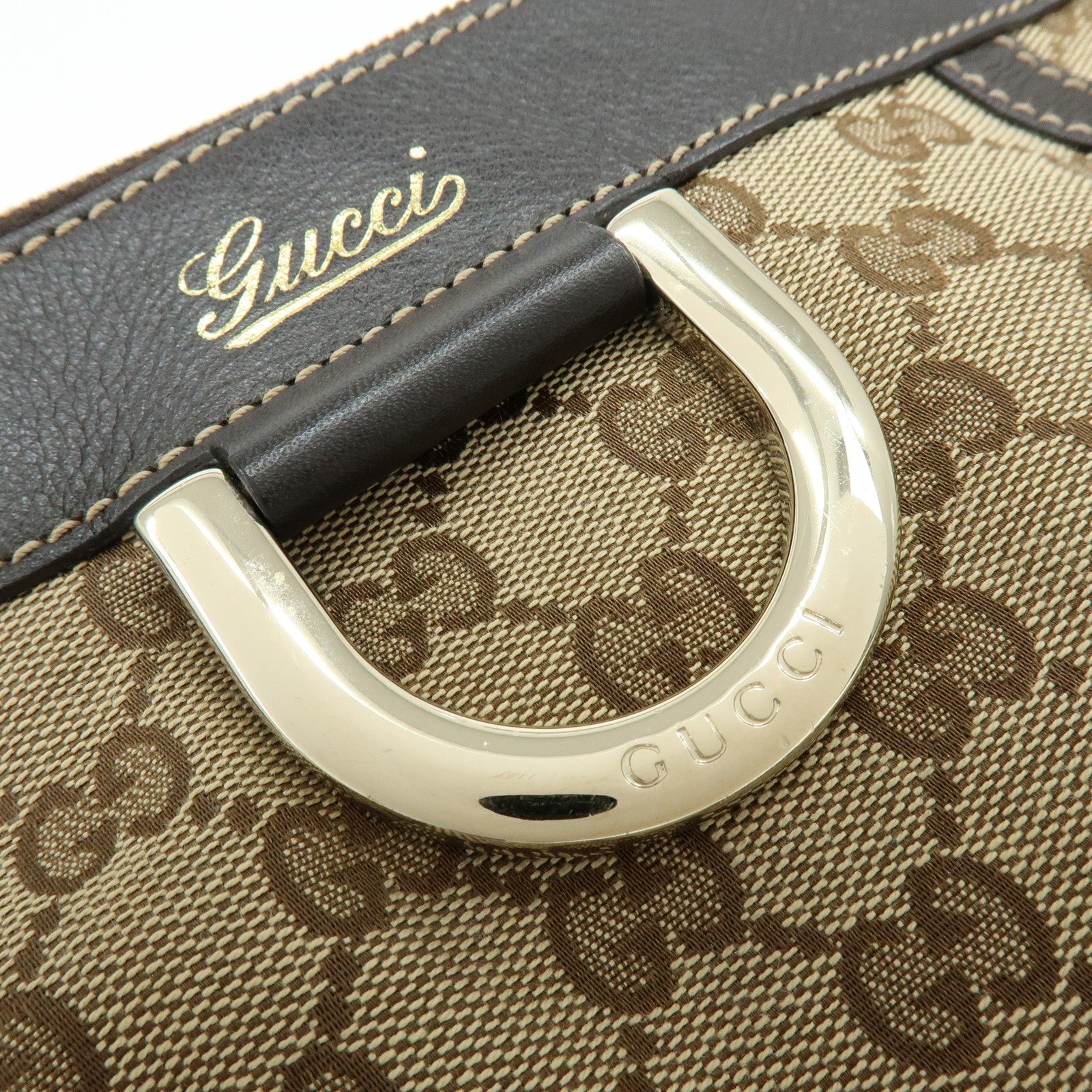 Gucci 203257 Shoulder Crossbody Bag - Brown, GG Canvas, Leather