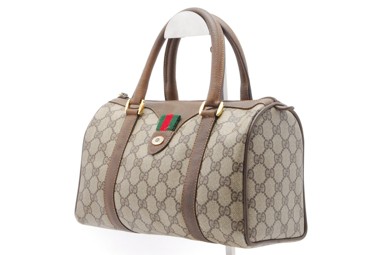 Gucci Sherry Line Mini Boston Bag - Brown, PVC 