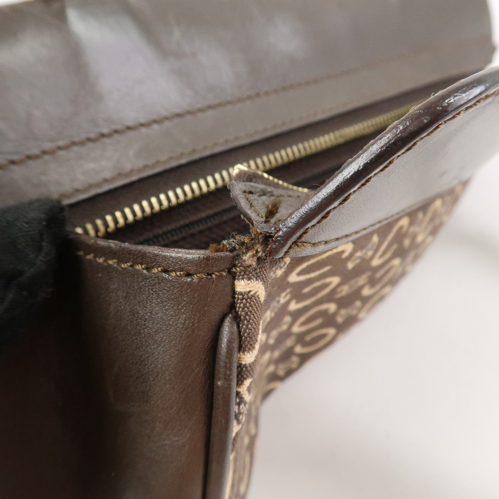Celine C Macadam Hand Bag - Brown, Canvas and Leather 