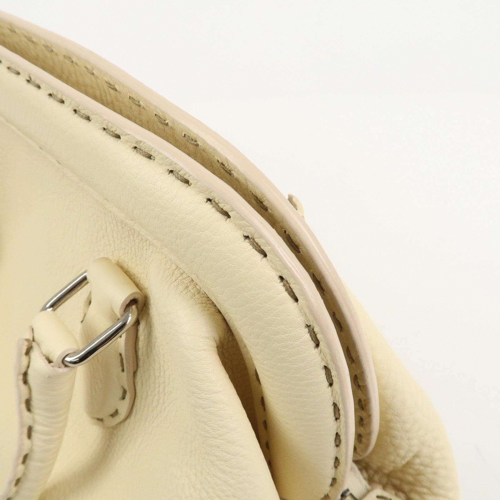 Fendi Boston Hand Bag - Cream, Leather