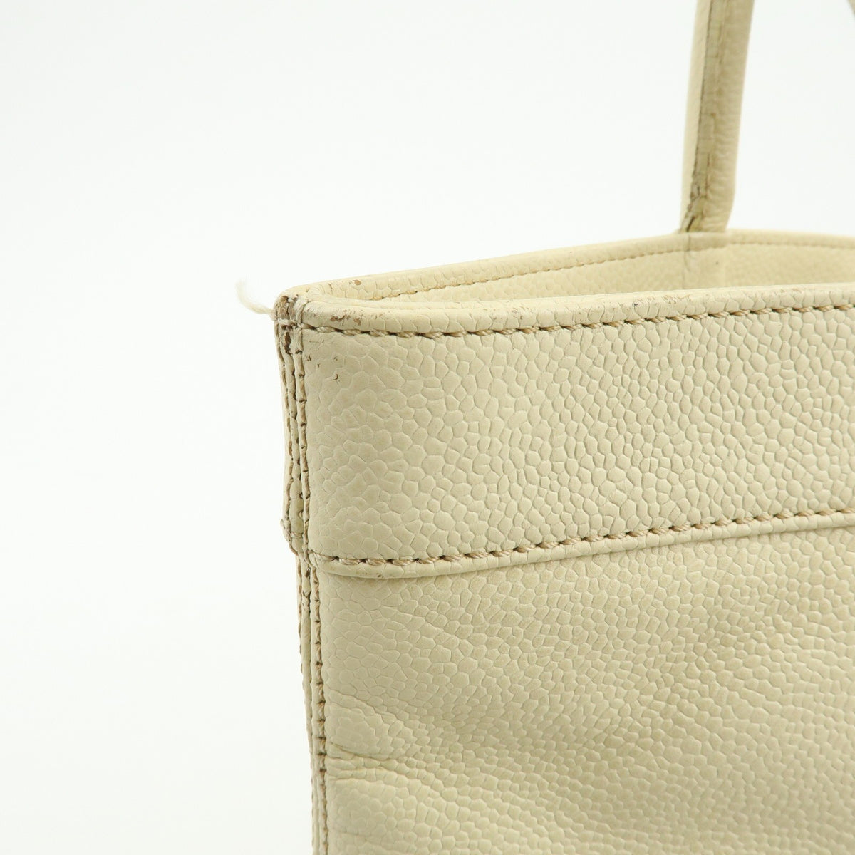 Chanel Coco Mark Caviarskin Tote Bag - Ivory, Leather