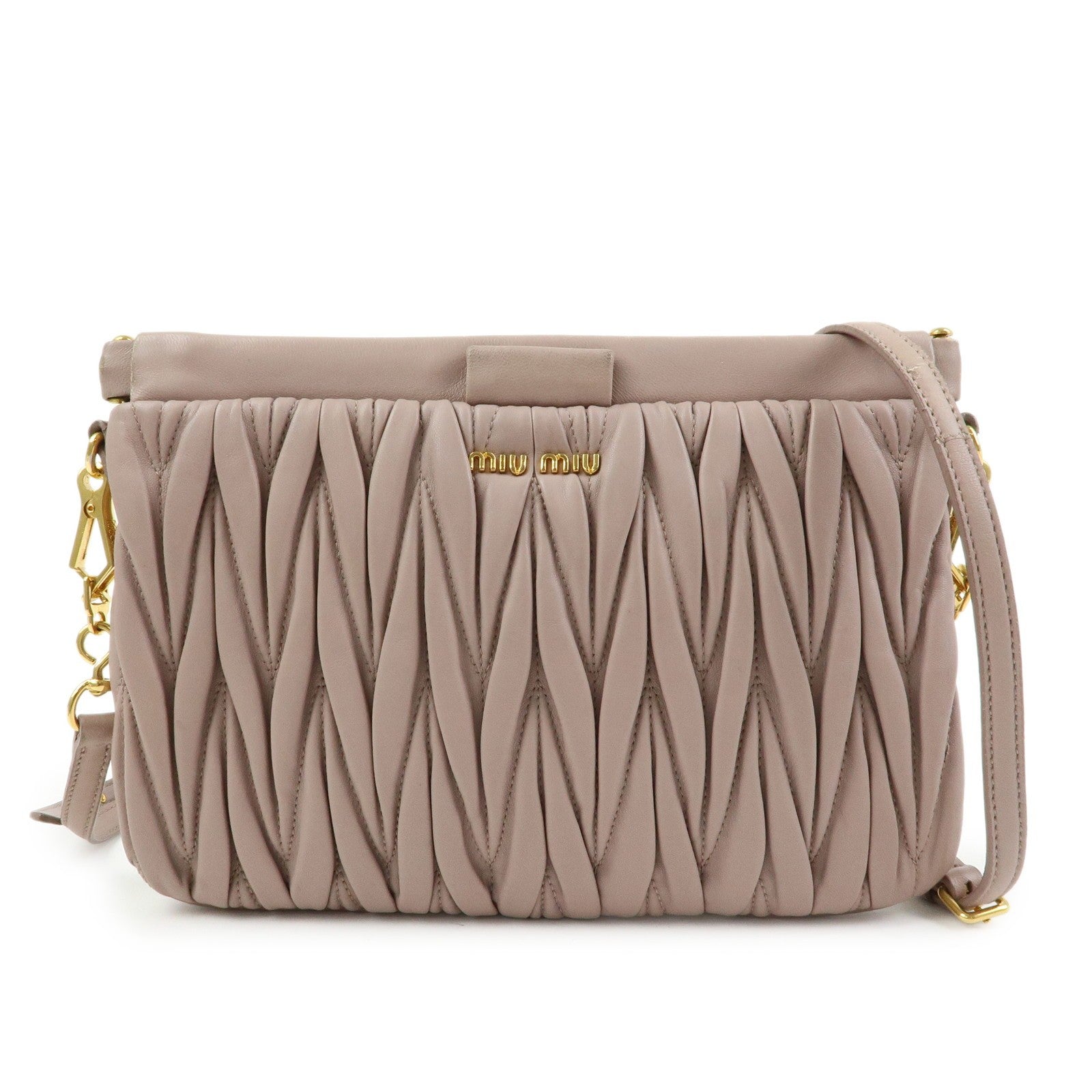 Miu Miu Handbag - Pink Beige, Nappa Leather