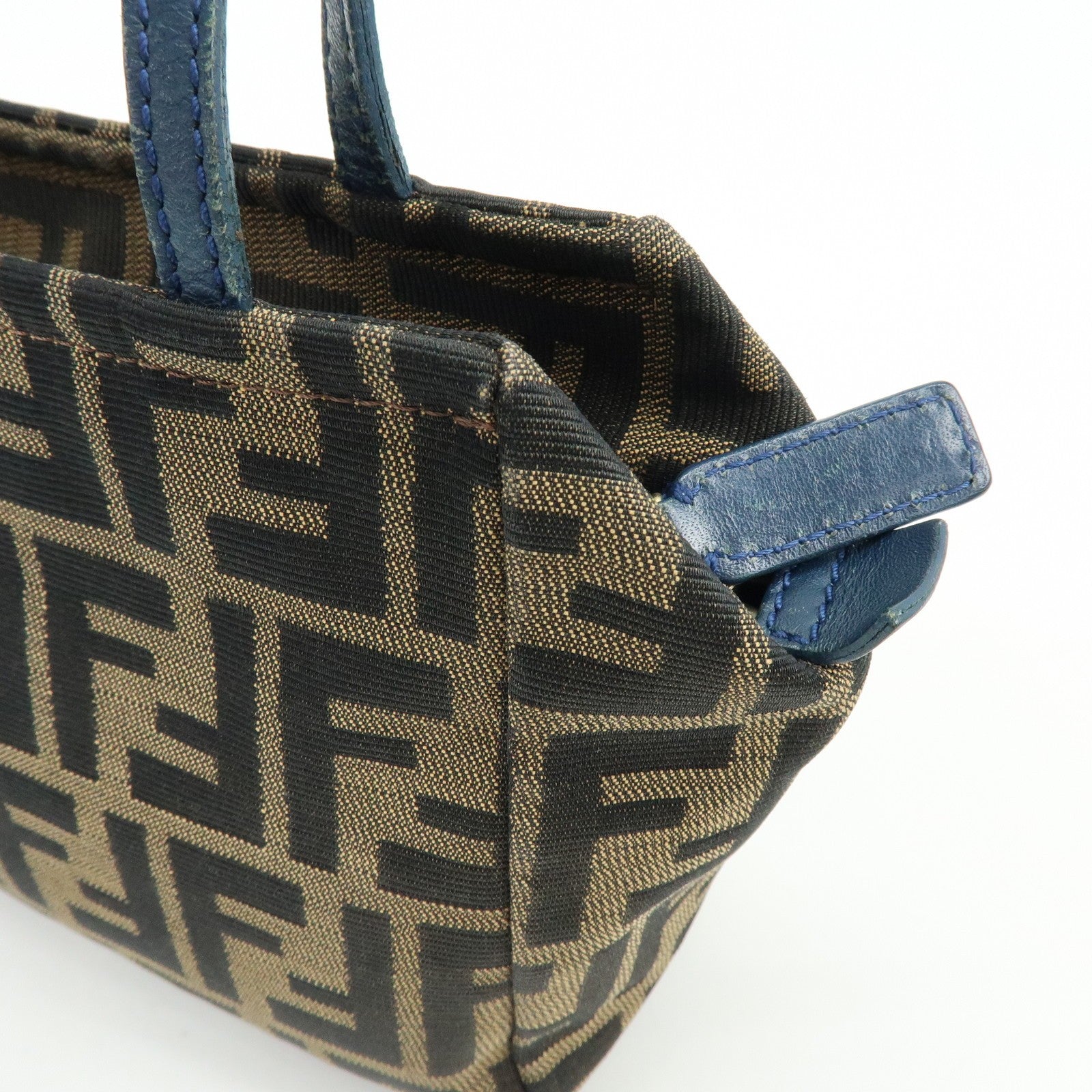 Fendi Hand Bag - Brown, Black, Navy, Canvas, Leather