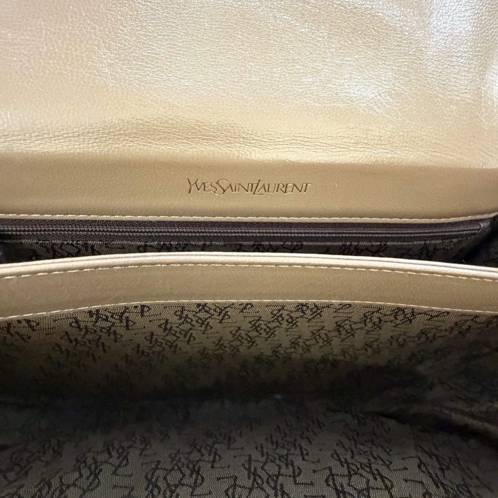 Saint Laurent Yves Vintage Shoulder Bag - Beige, Leather