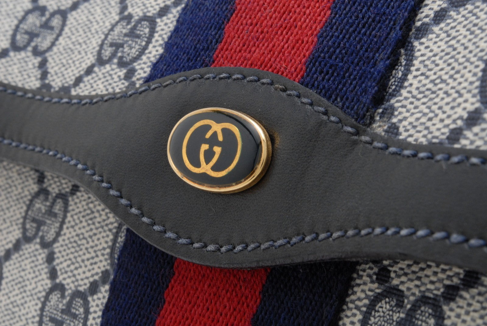Gucci GG Supreme Web Clutch - Navy, Canvas, Leather