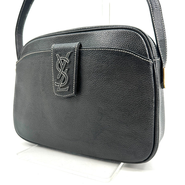 Saint Laurent Yves Shoulder Bag - Black, Leather 