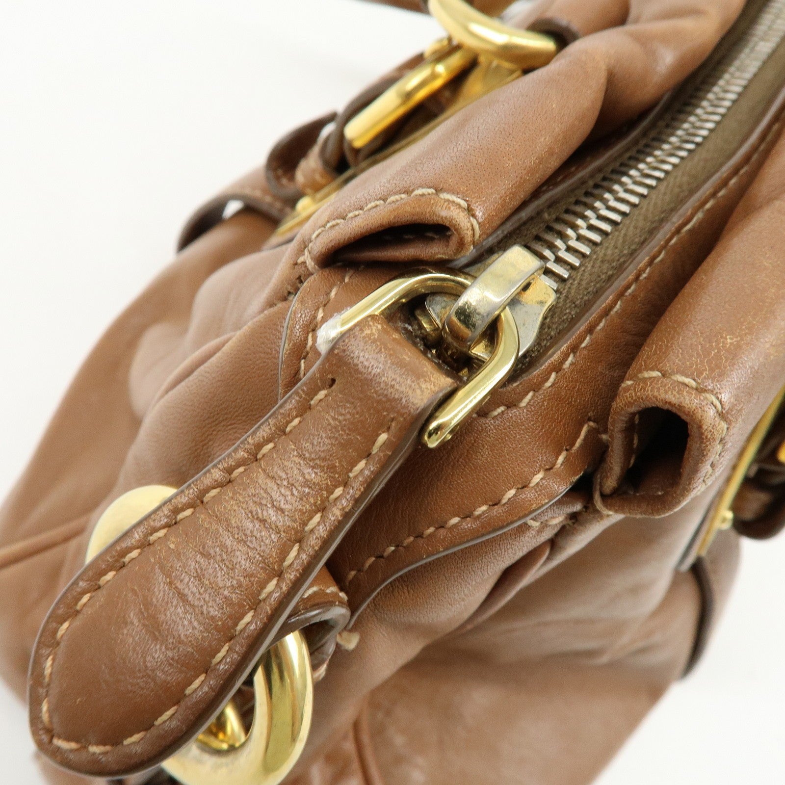 Prada 2Way Bag Handbag - Brown, Leather