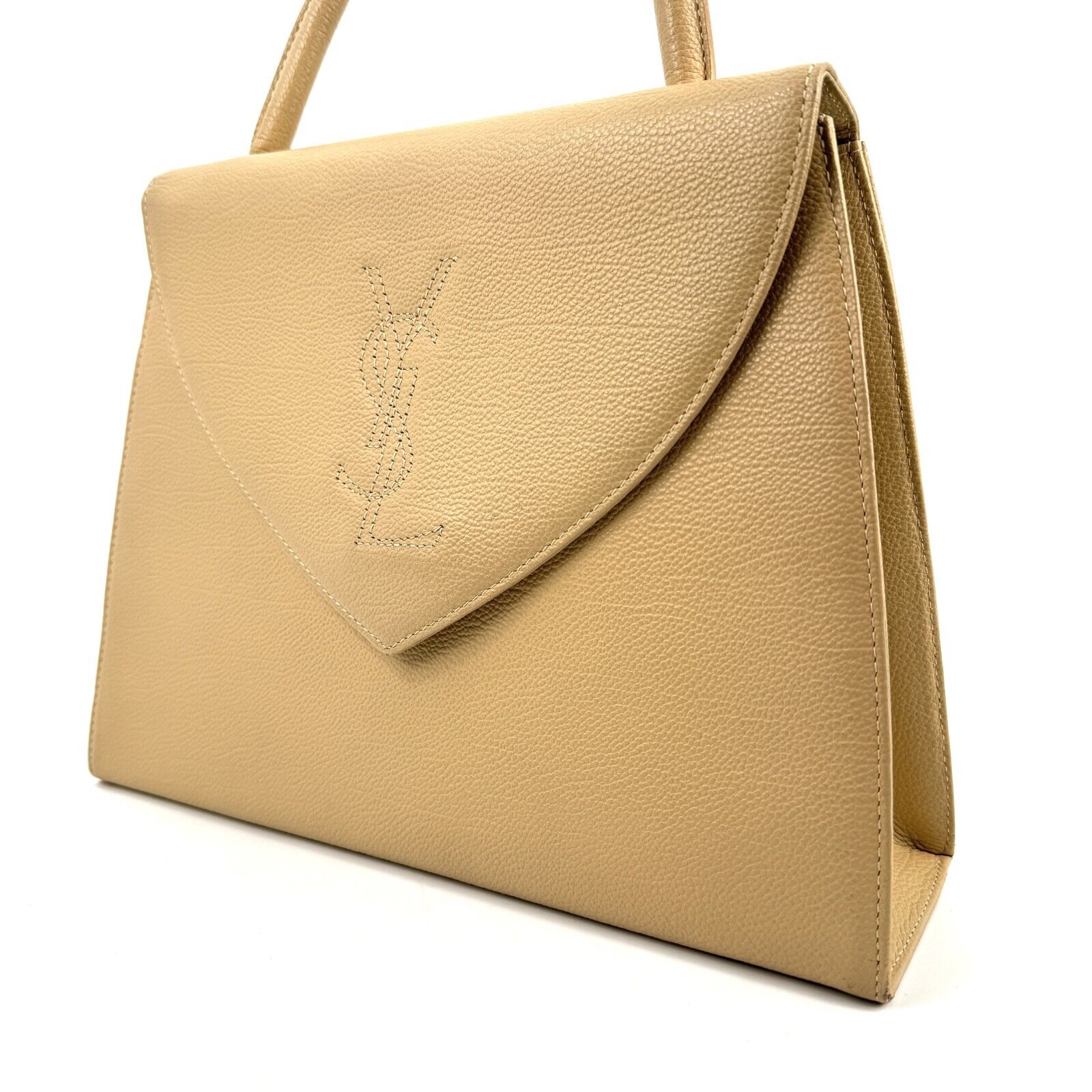 Saint Laurent YSL Handbag - Beige, Leather