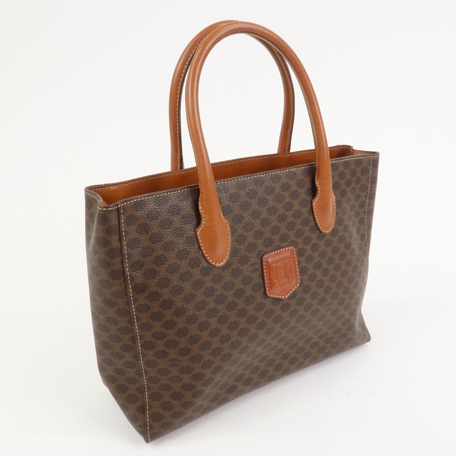 Celine Macadam Hand Bag - Brown, PVC Leather 