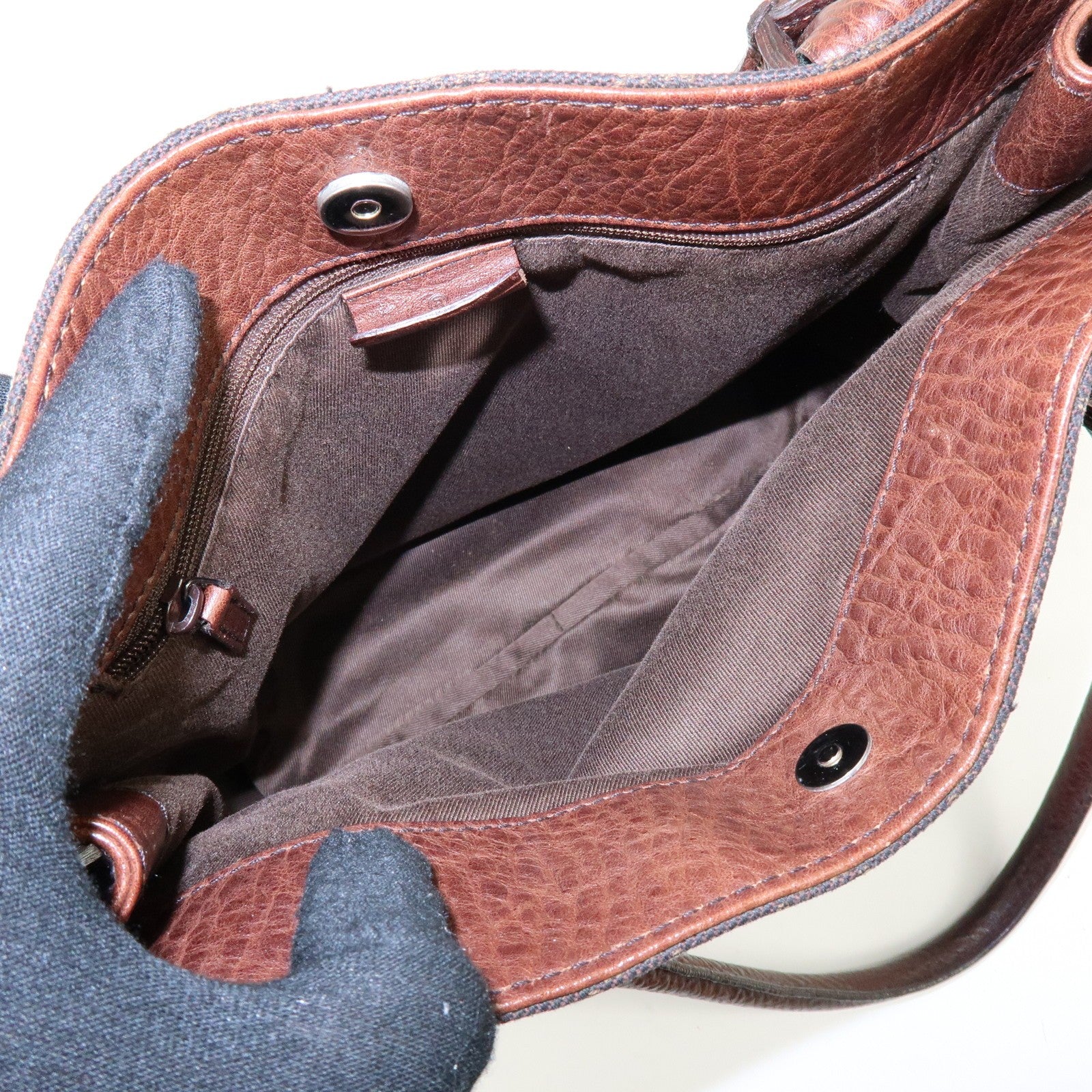 Gucci Denim Tote Bag - Brown, GG Canvas, Leather