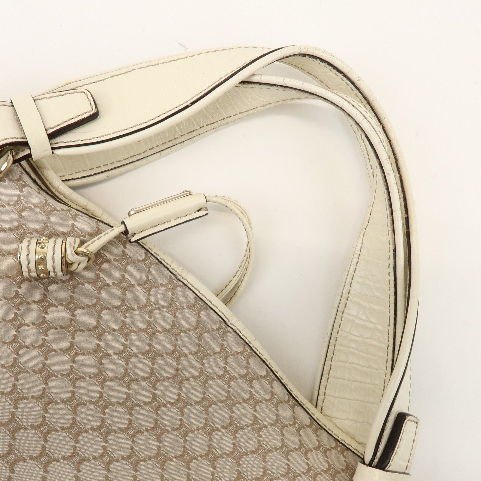 Celine Macadam Shoulder Bag - Beige Ivory, Canvas Leather