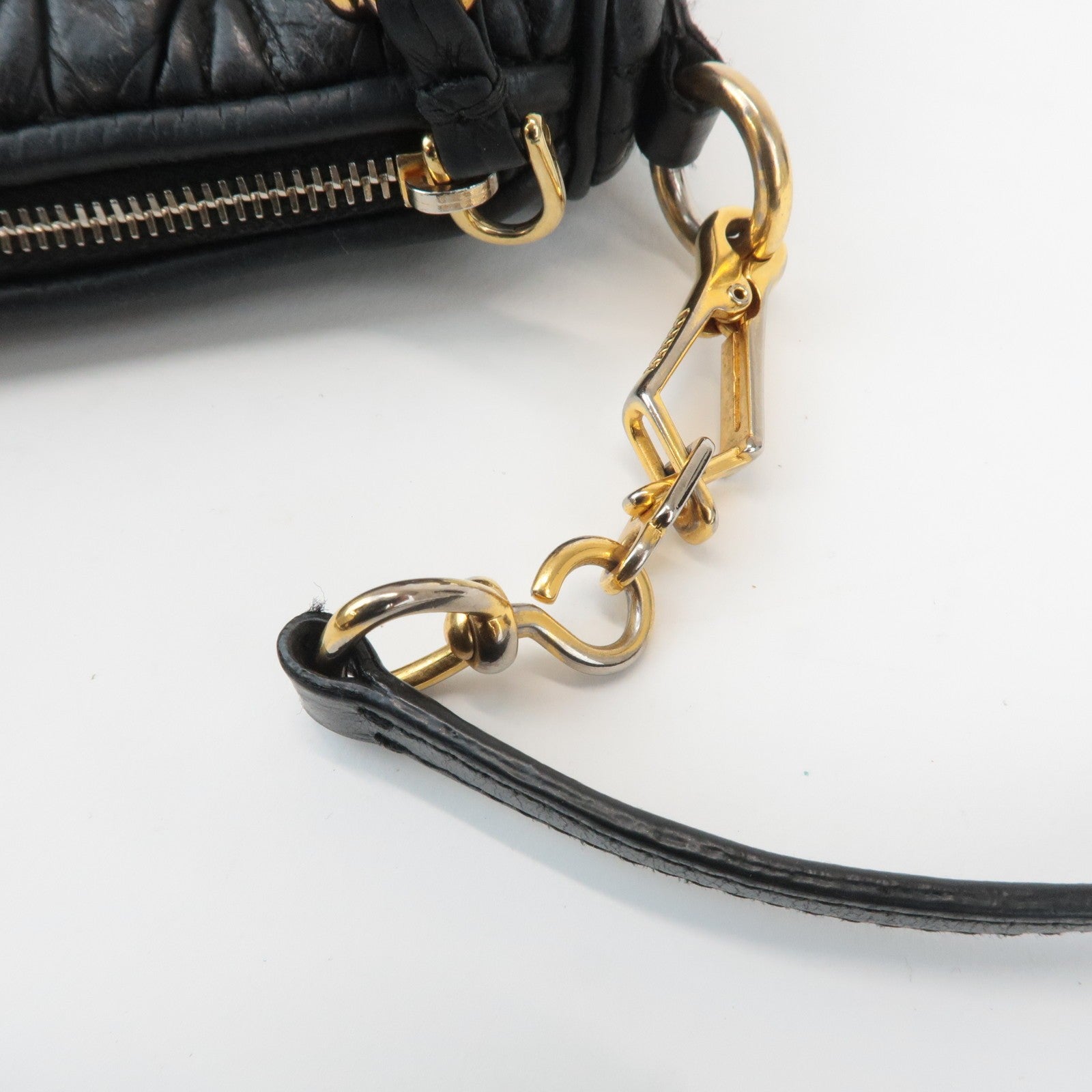 Miu Miu Matelasse Shoulder Bag - Black, Leather