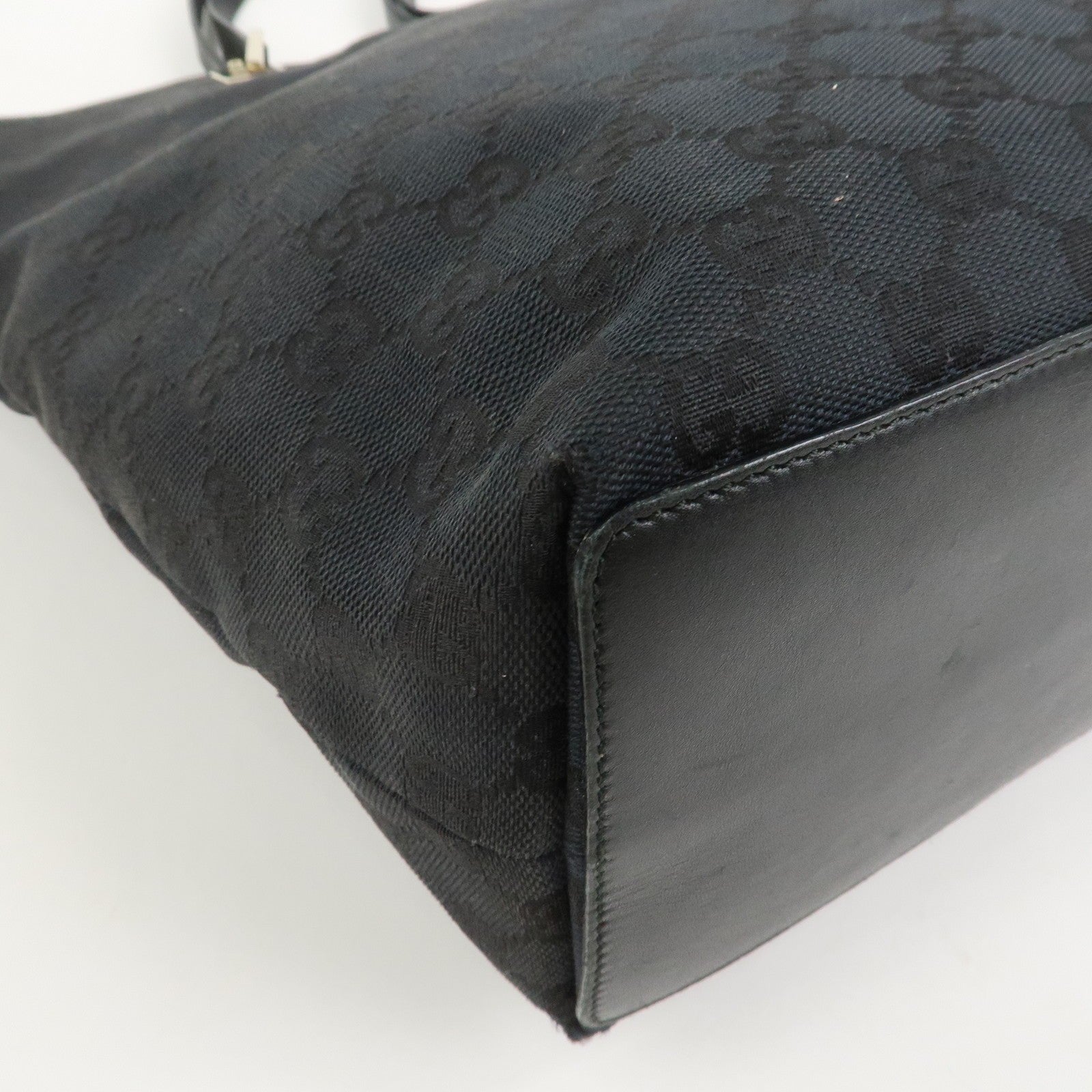 Gucci Tote Bag - Black, GG Canvas and Leather 