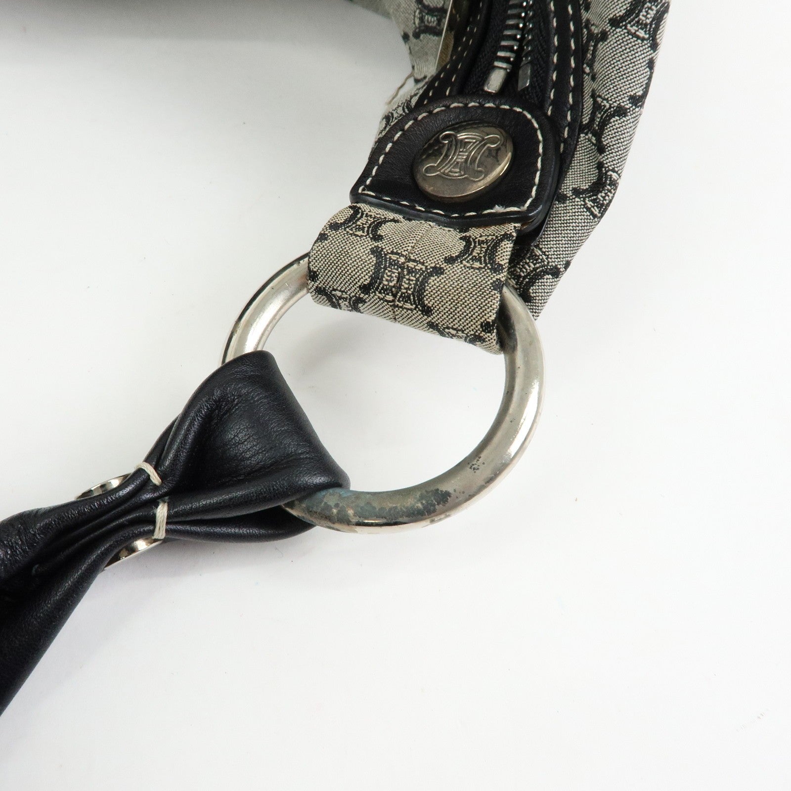 Celine Macadam Shoulder Bag - Grey, Canvas and Leather