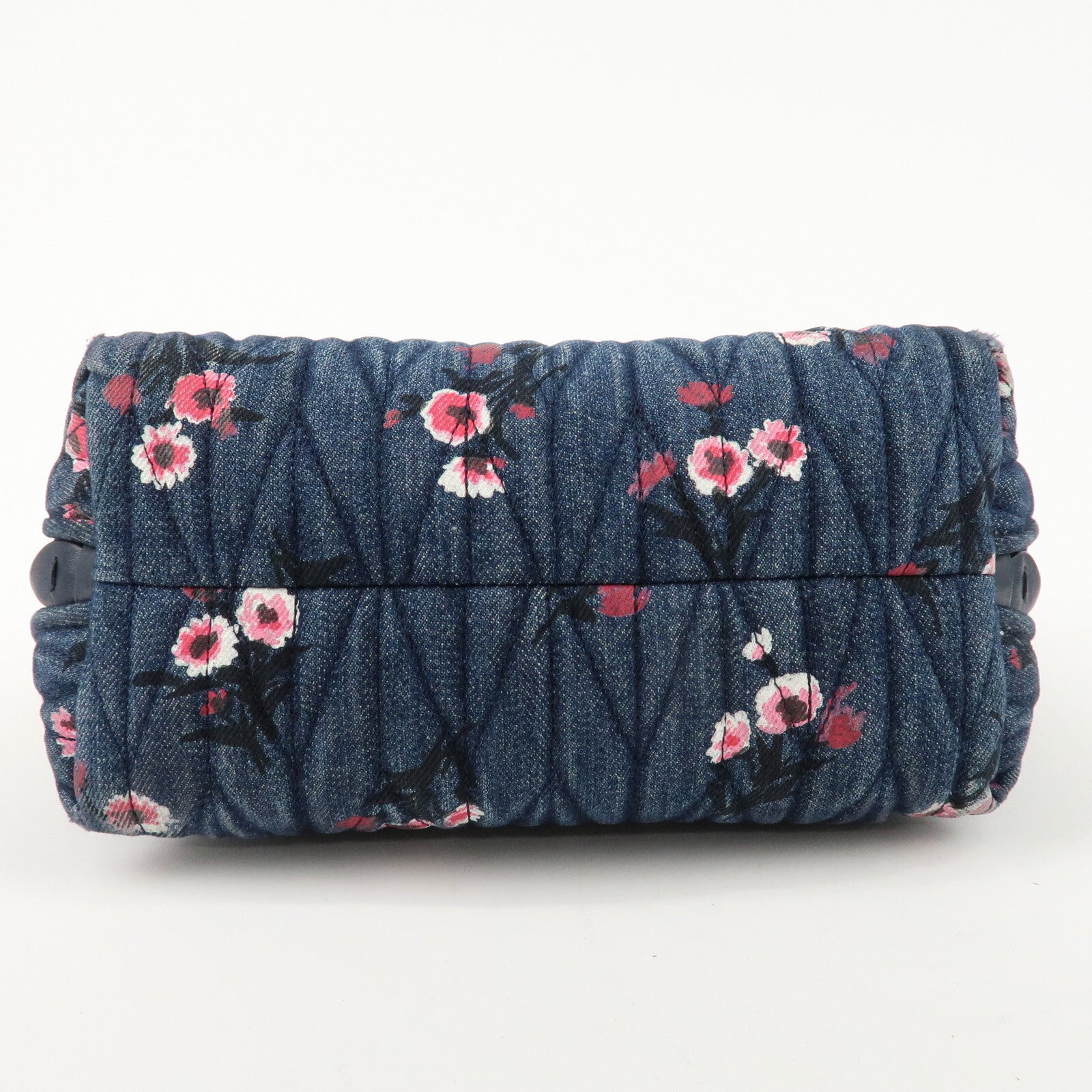 Miu Miu Matelasse Denim Leather 2Way Bag - Blue, Denim, Leather 