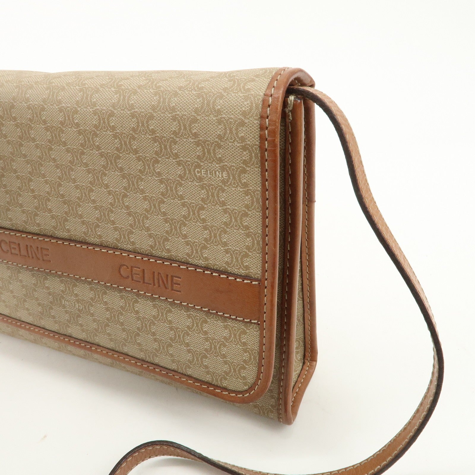 Celine Macadam 2Way Shoulder Bag - Beige, Leather