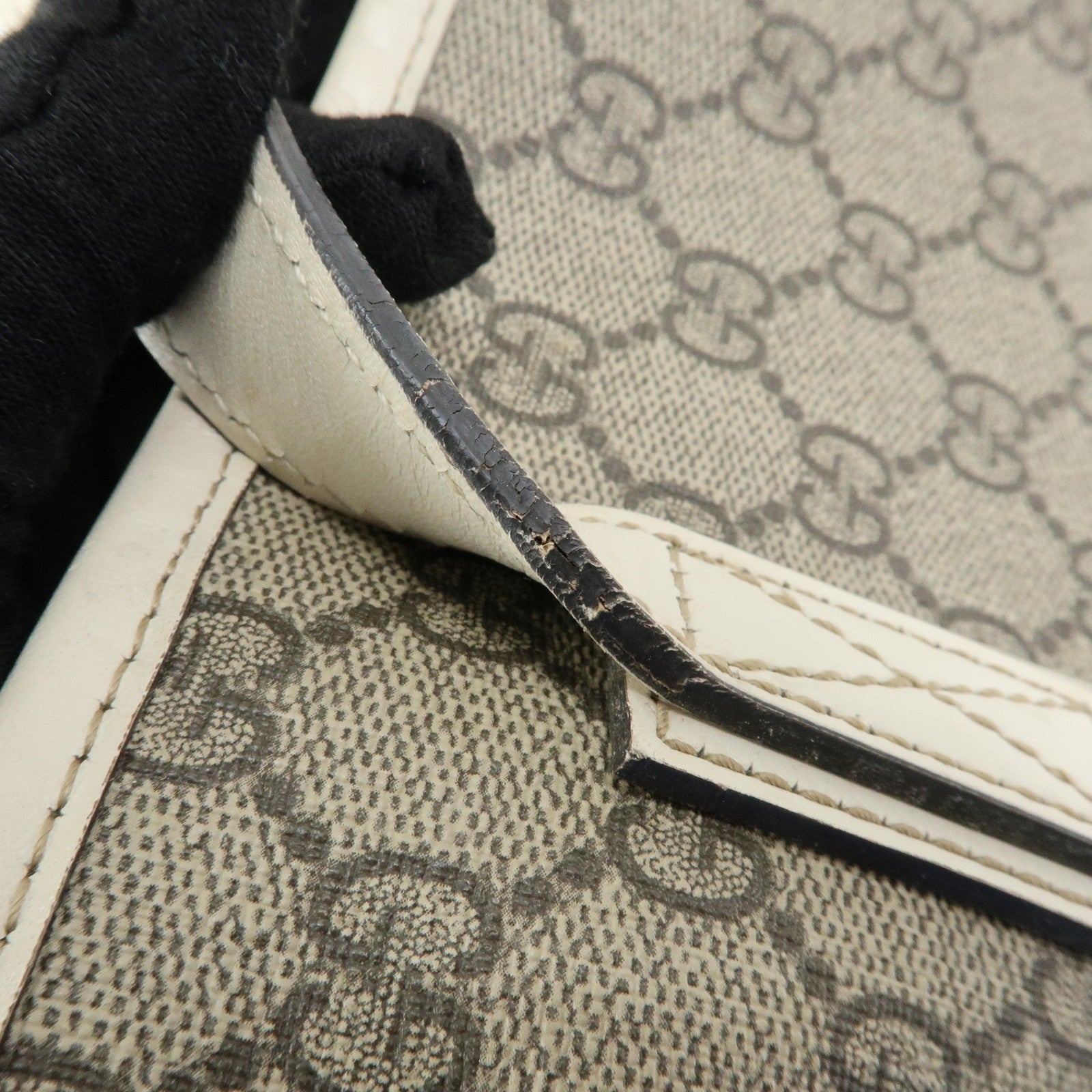 Gucci Tote Bag - Beige White, GG Supreme Leather 