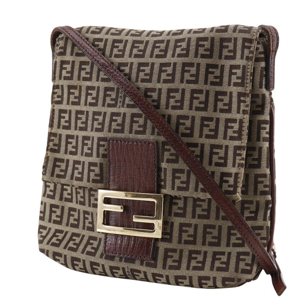 Fendi Zucchino Shoulder Bag - Brown, Nylon Canvas
